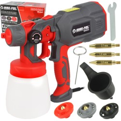 Pistola per Verniciatura a Spruzzo Elettrica | 550W | Serbatoio Rimovibile 800 ml | Ugelli 1 mm / 1,8 mm / 2,5 mm | 32.000 Giri/min | per Vernici ad Acqua Primer Acrilici Lacche Smalti